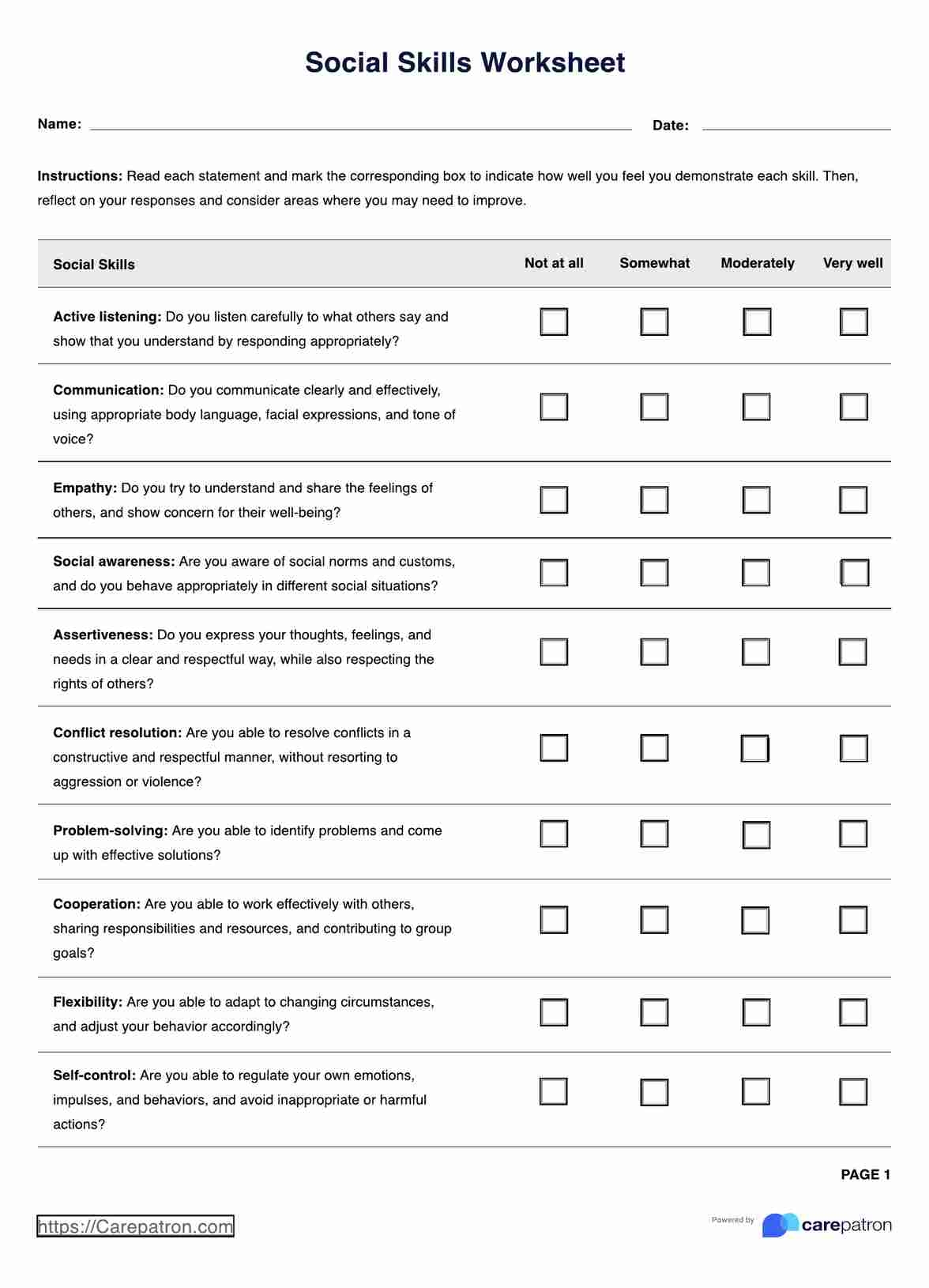 Social Skills Worksheets Free Printable Goally Worksheets Library