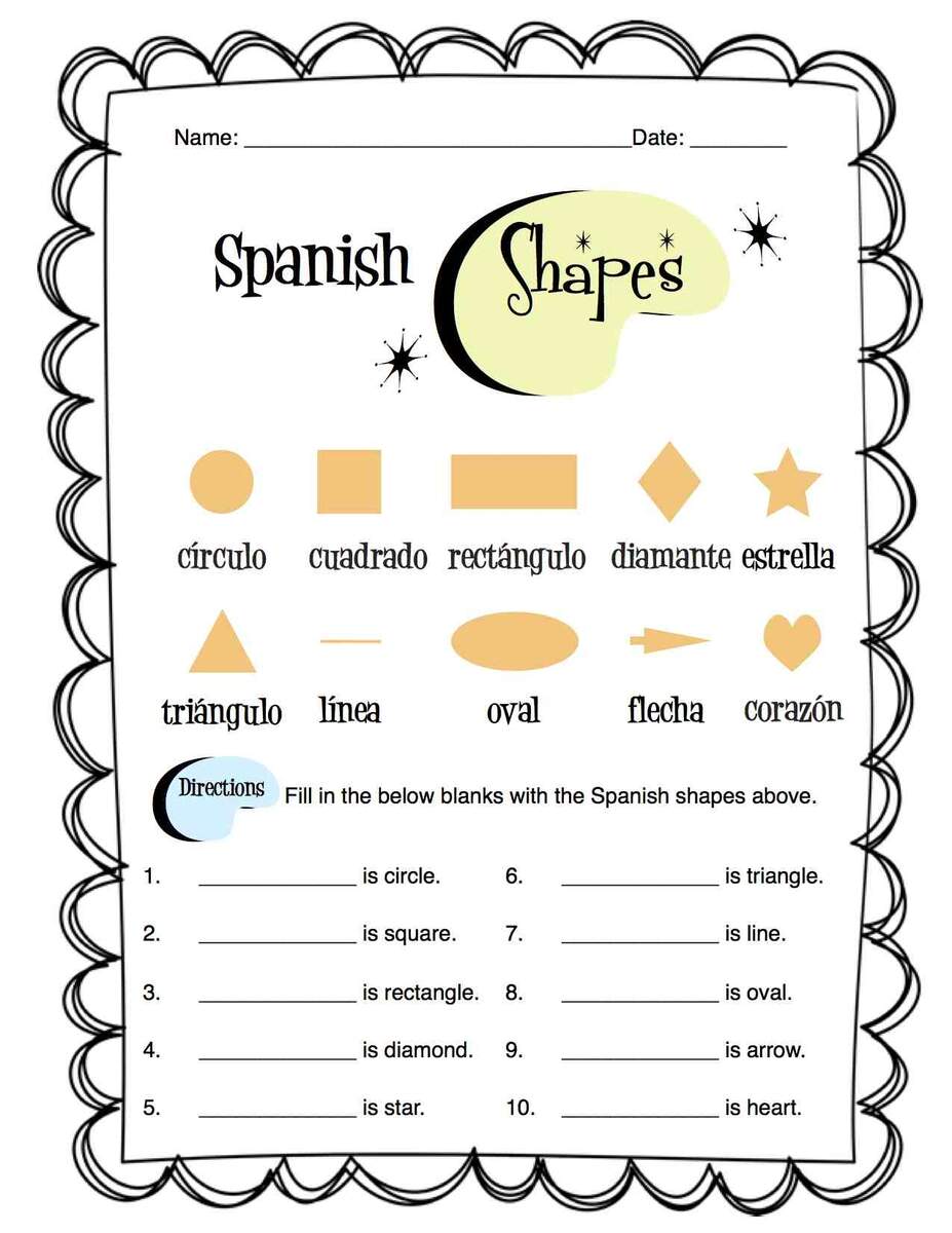 Spanish Basic Shapes Worksheet Packet Made By Teachers Spanish Basic Shapes Worksheet Packet Made By Teachers