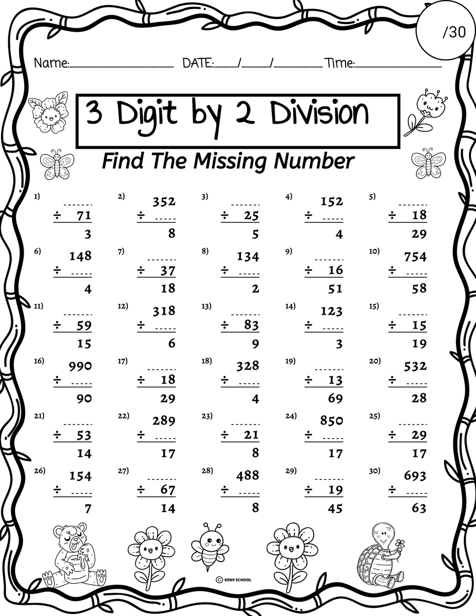Spring 3 Digit By 2 Digit Multiplication Division Missing Numbers Worksheets Made By Teachers Spring 3 Digit By 2 Digit Multiplication Division Missing Numbers Worksheets Made By Teachers