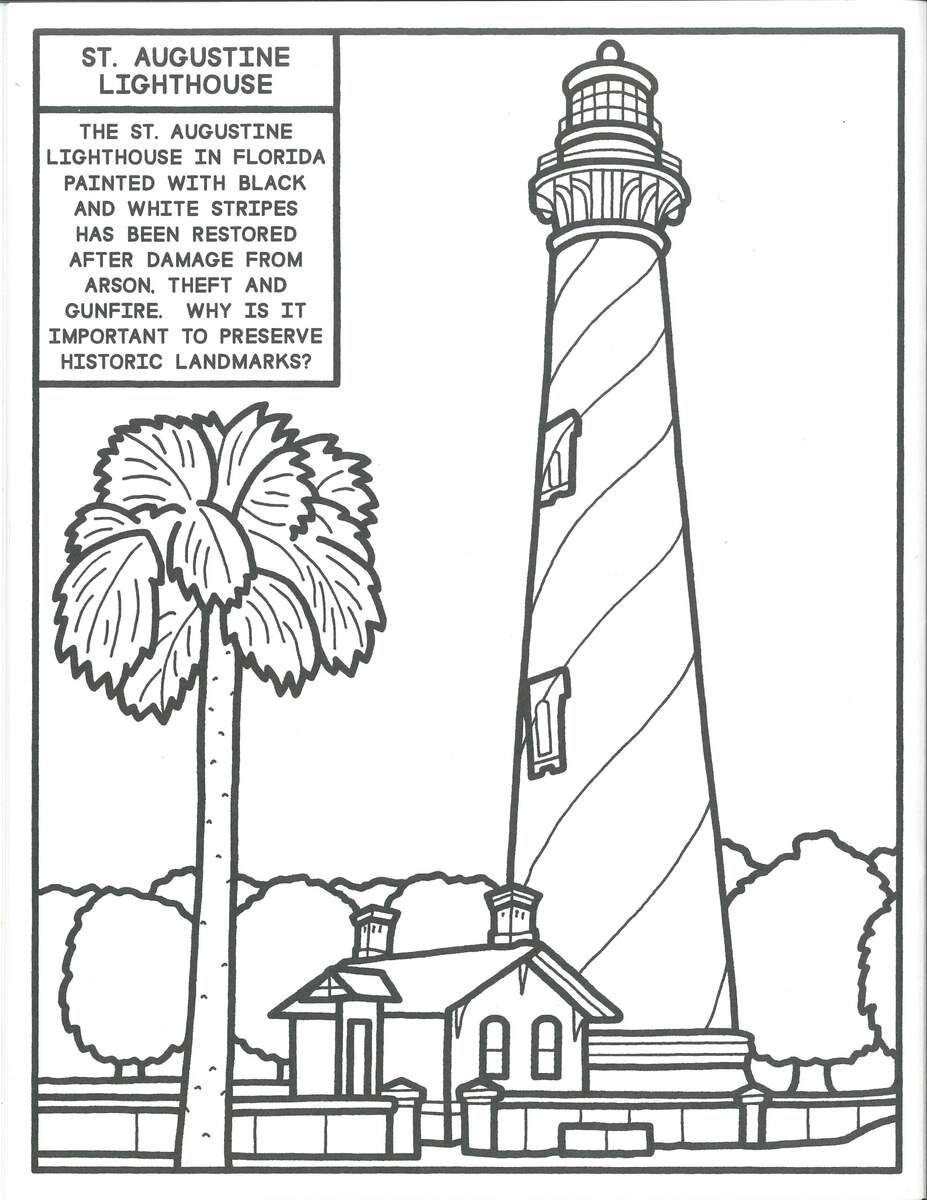 St Augustine Lighthouse COLORING SHEETS St Augustine Light House