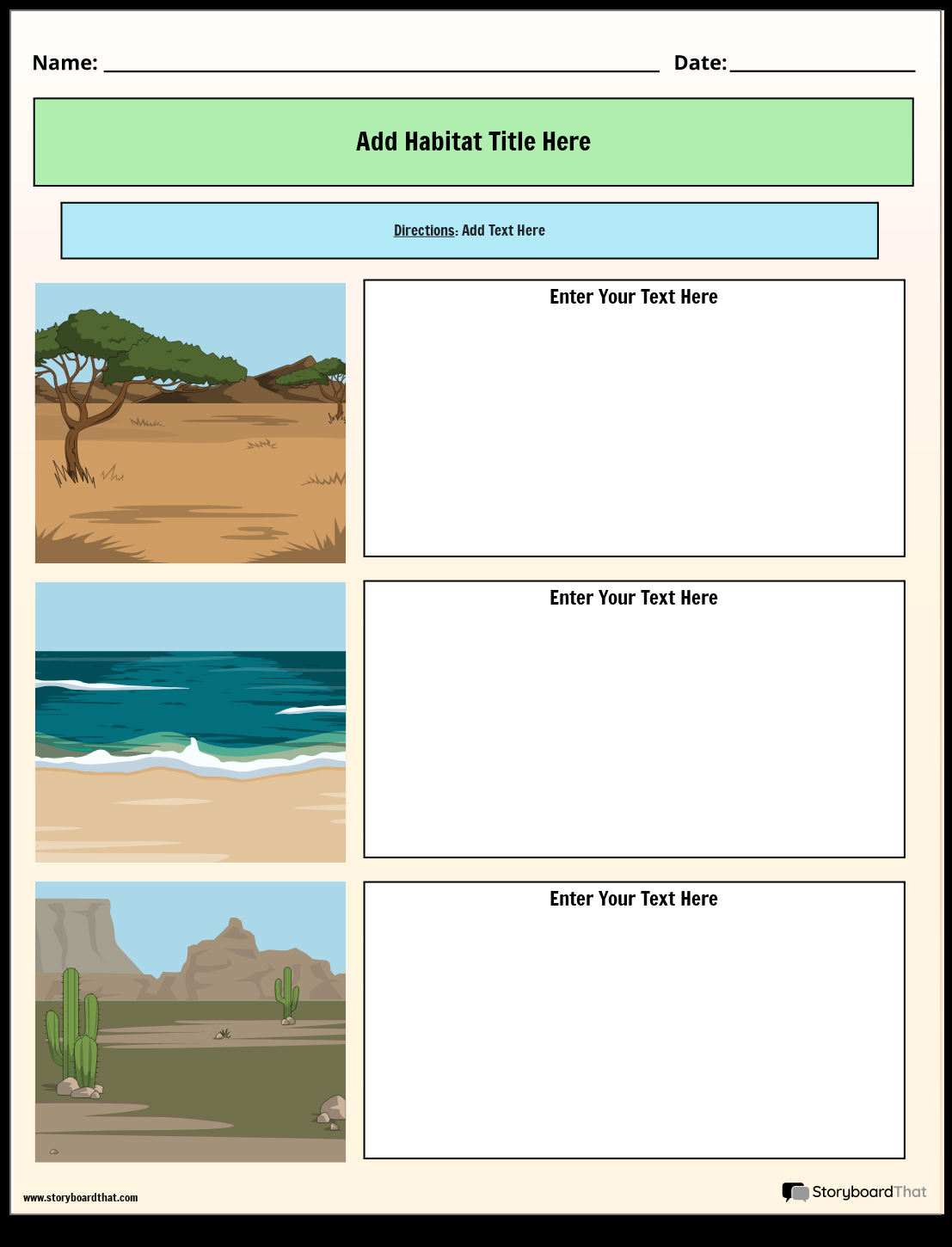 Storyboard That Free Animal Habitat Worksheets Storyboard That Free Animal Habitat Worksheets