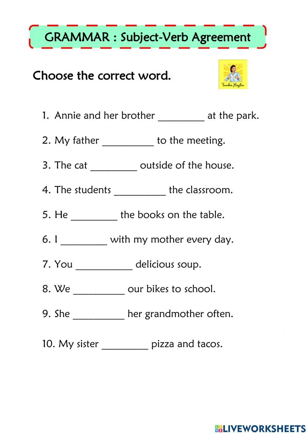 Subject Verb Agreement Worksheet For Year 6 Worksheets Library Subject Verb Agreement Worksheet For Year 6 Worksheets Library