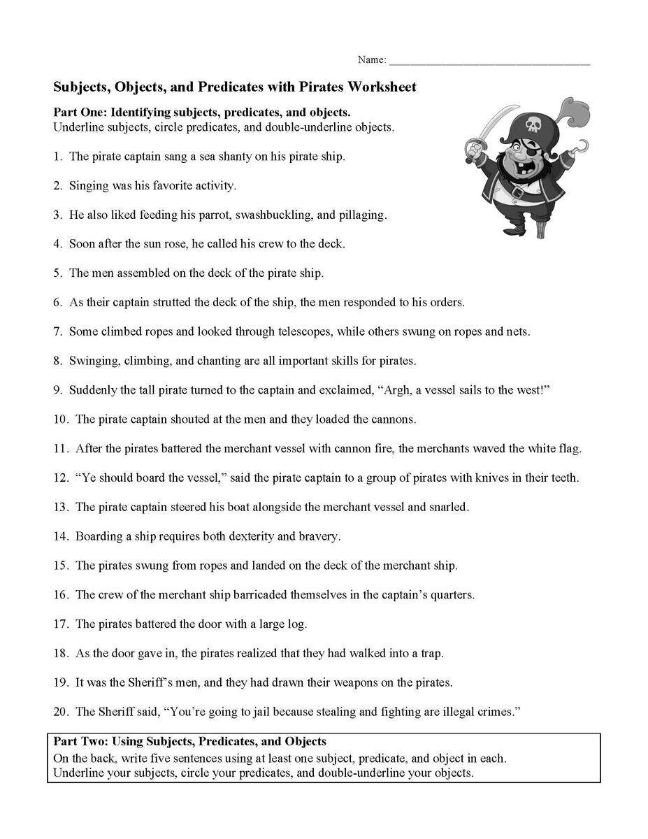 Subjects Predicates And Objects Language Arts Activities Subjects Predicates And Objects Language Arts Activities