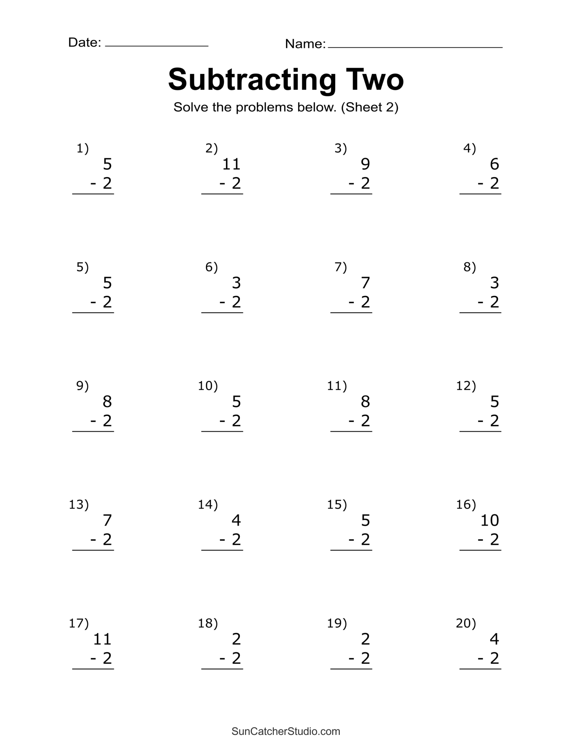 Subtraction Worksheets Free Printable Math Drills Free Printables Lettering SVG Files Tools Apps
