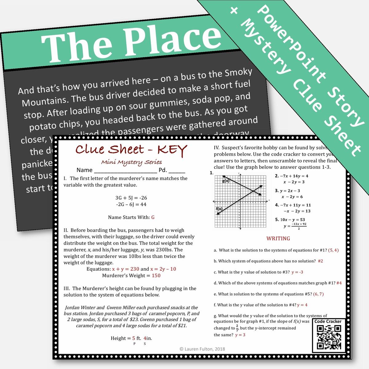 Systems Of Equations Activity Mini Mystery Classful