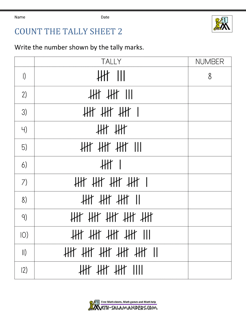 Tally Chart Worksheets Download Free Printable Tally Mark Worksheets For Grade 1
