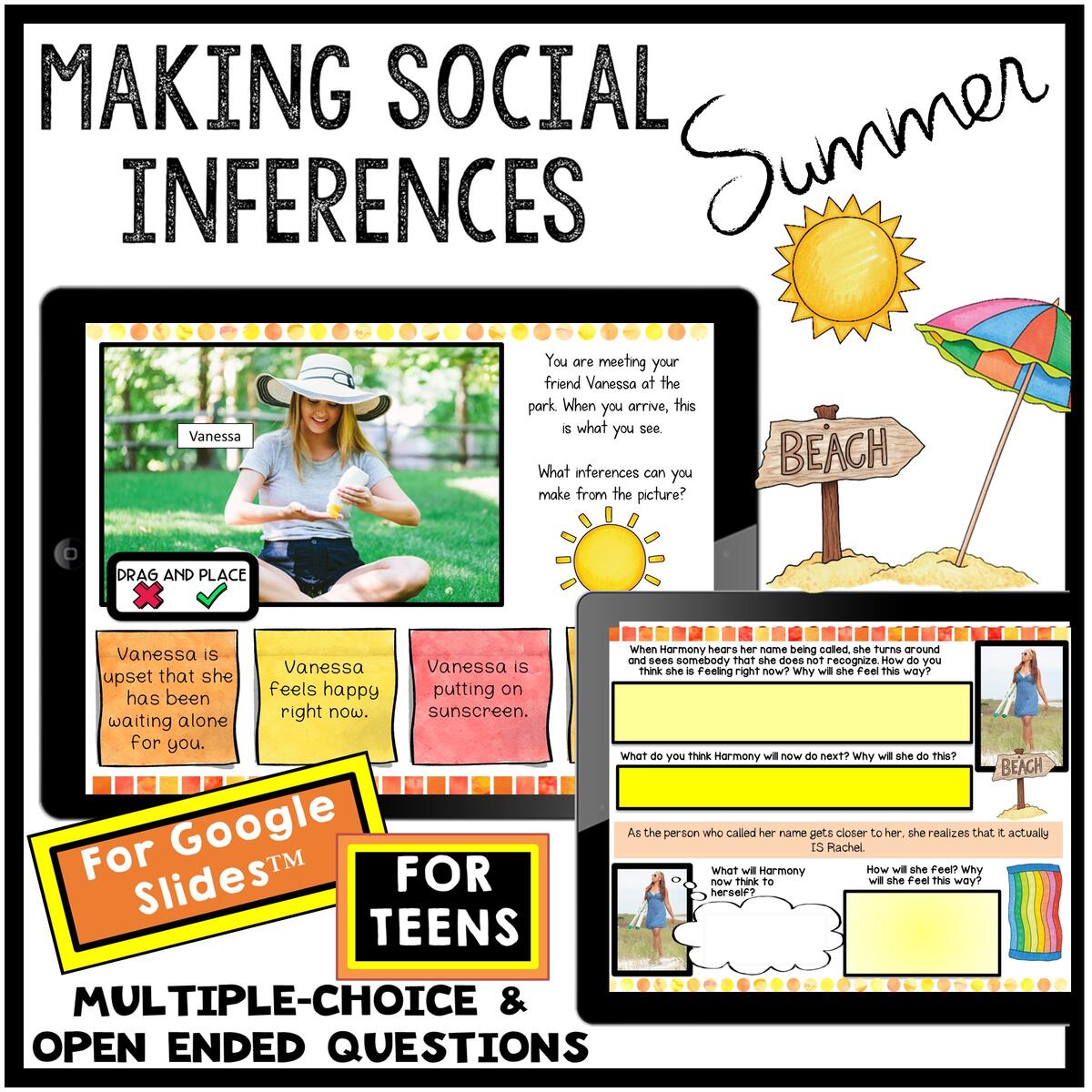 TEENS Social Inferences SUMMER Social Skills Made By Teachers