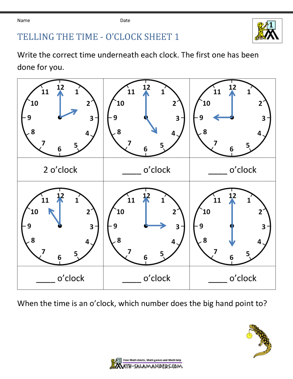 Telling Time Worksheets O Clock And Half Past Telling Time Worksheets O Clock And Half Past