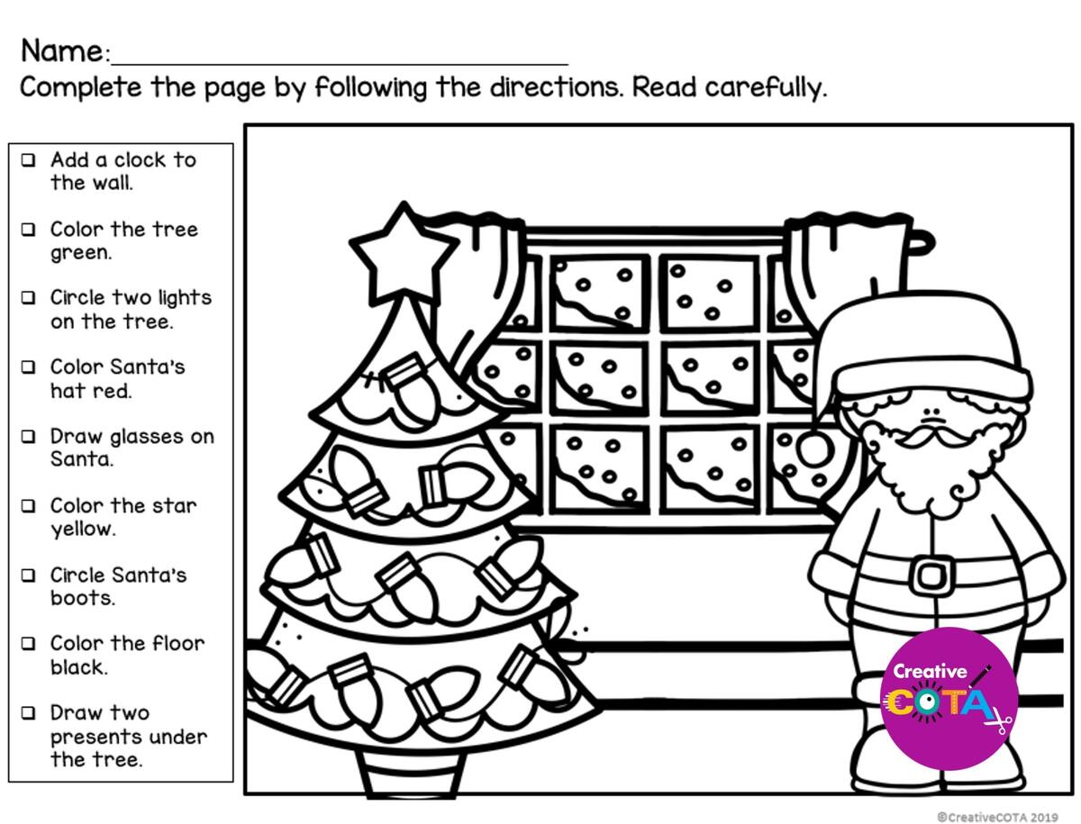 Thanksgiving And Christmas Following Directions For Listening Skills Made By Teachers
