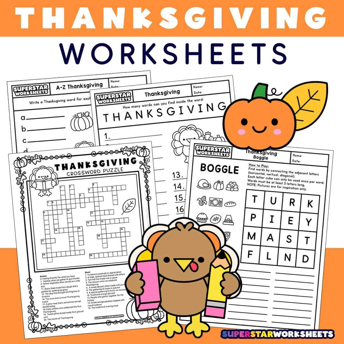 Thanksgiving Worksheets Free Printables Superstar Worksheets Free Thanksgiving Worksheets Bundle