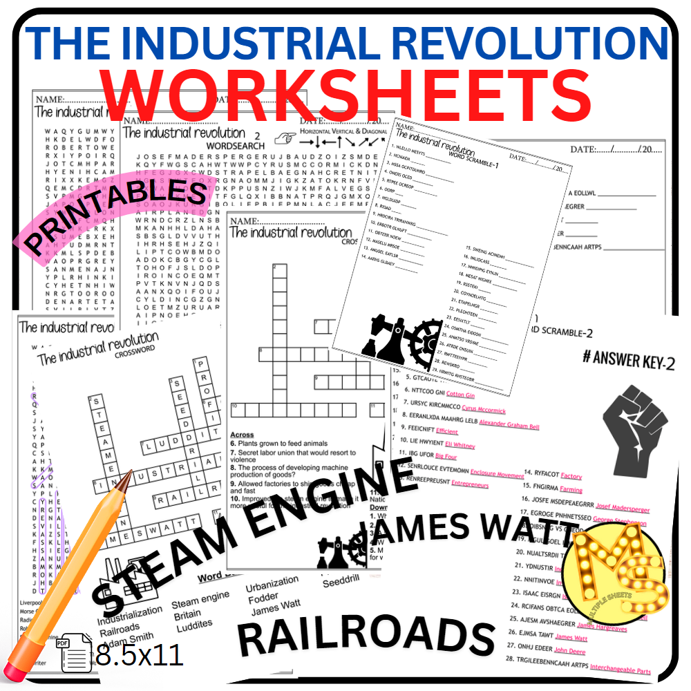 Industrial Revolution Worksheet WordMint