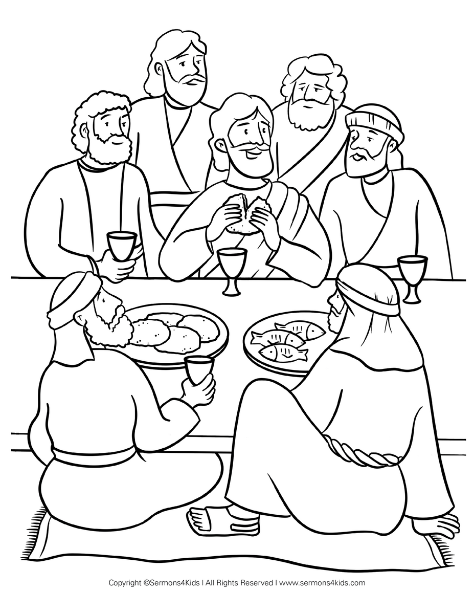 The Last Supper Activity Sheet Bible Crafts Shop