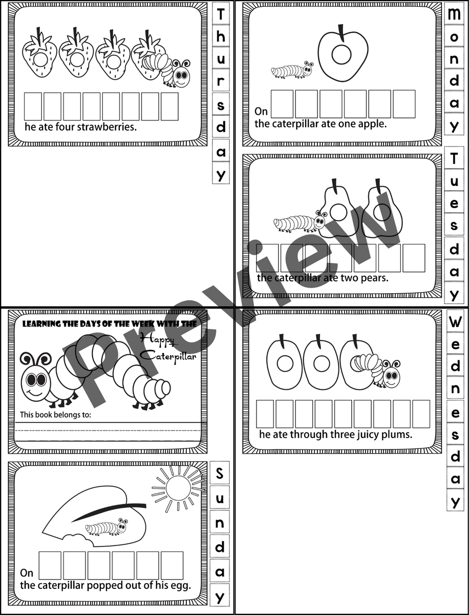 The Very Hungry Caterpillar Days Of The Week Worksheets Spring Activities Made By Teachers Caterpillar Counting Worksheet Numbers 0 100 Preschool Kindergarten PDF Etsy