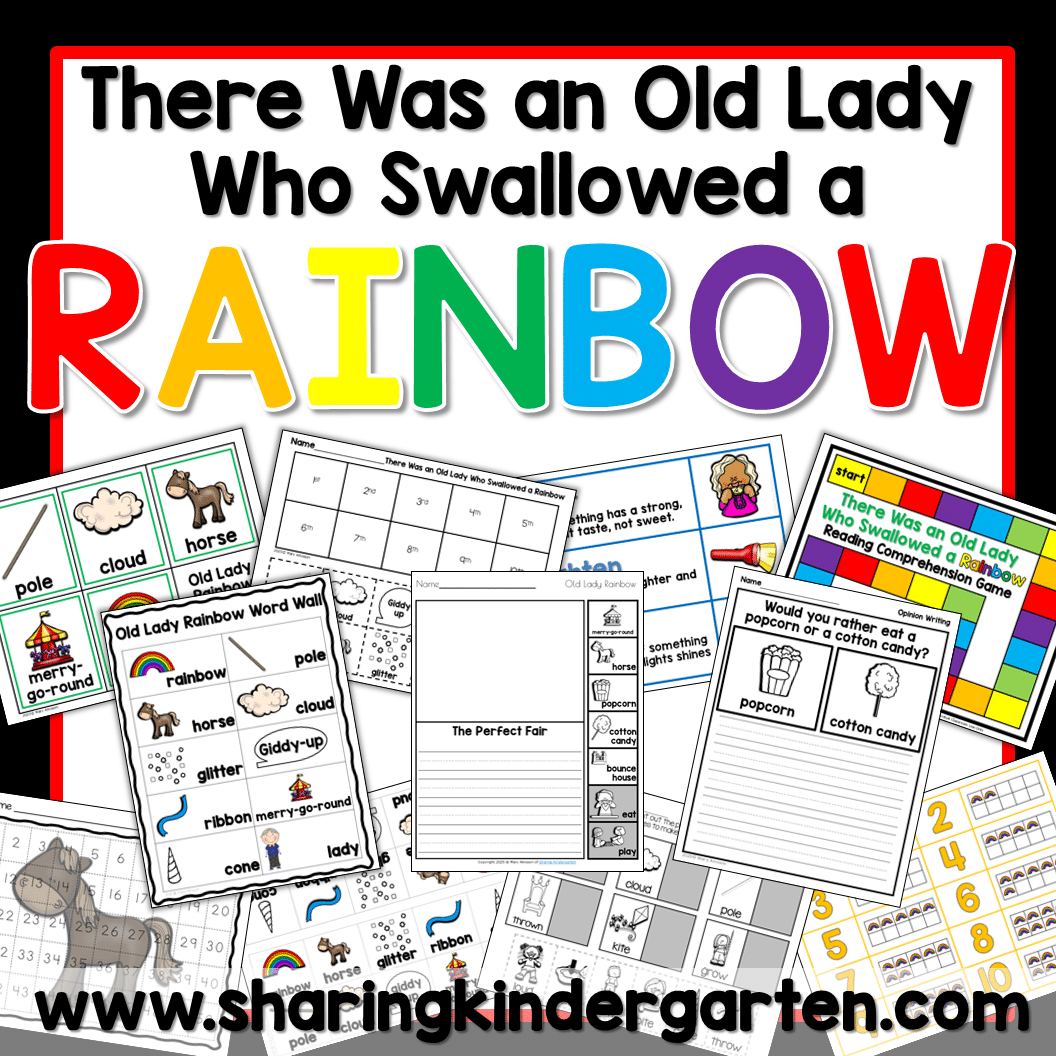 There Was An Old Lady Who Swallowed A Rainbow Sequencing Activities And Printables Sharing Kindergarten