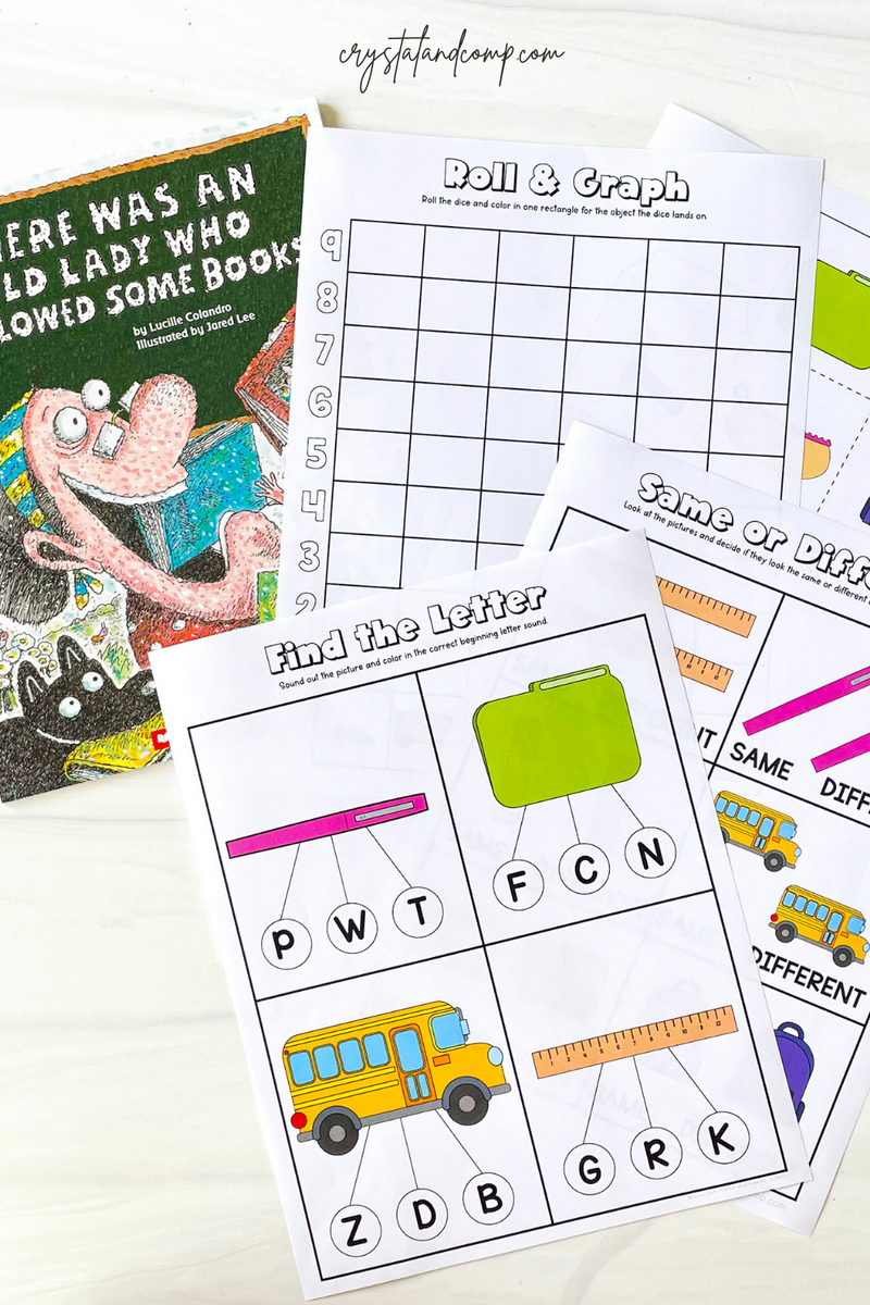 There Was An Old Lady Who Swallowed Some Books Printables