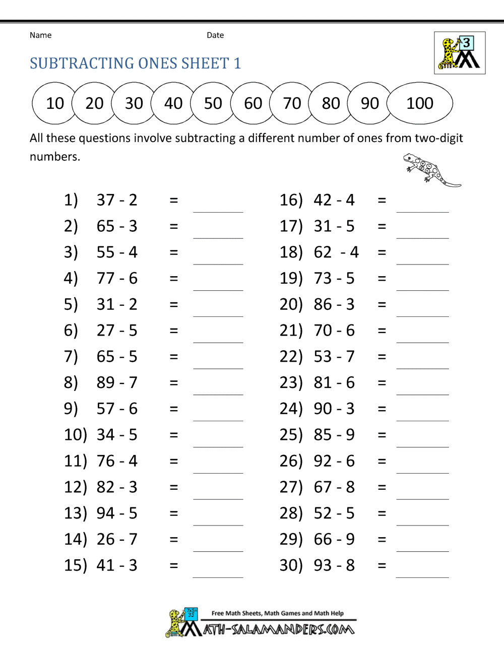 Third Grade Subtraction Worksheets Three Digit Subtraction With Regrouping Worksheets