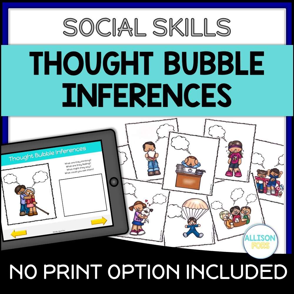 Thought Bubble Social Inferences And Problem Solving Scenarios Speech Therapy Allison Fors Inc