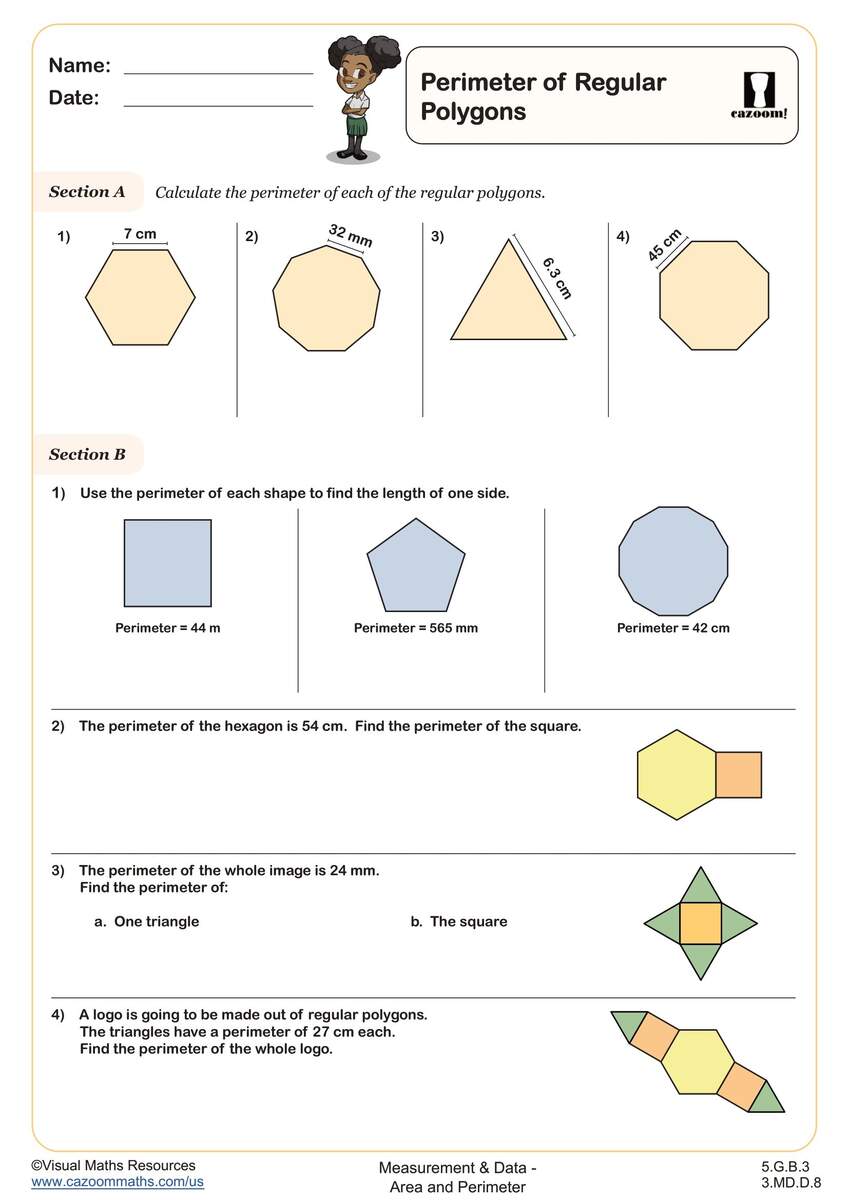 Title Worksheet Sep Printable PDF 3rd Aand 5th Grade Measurement Worksheet Cazoom Math Area And Perimeter Of Composite Shapes K12 Math Worksheets