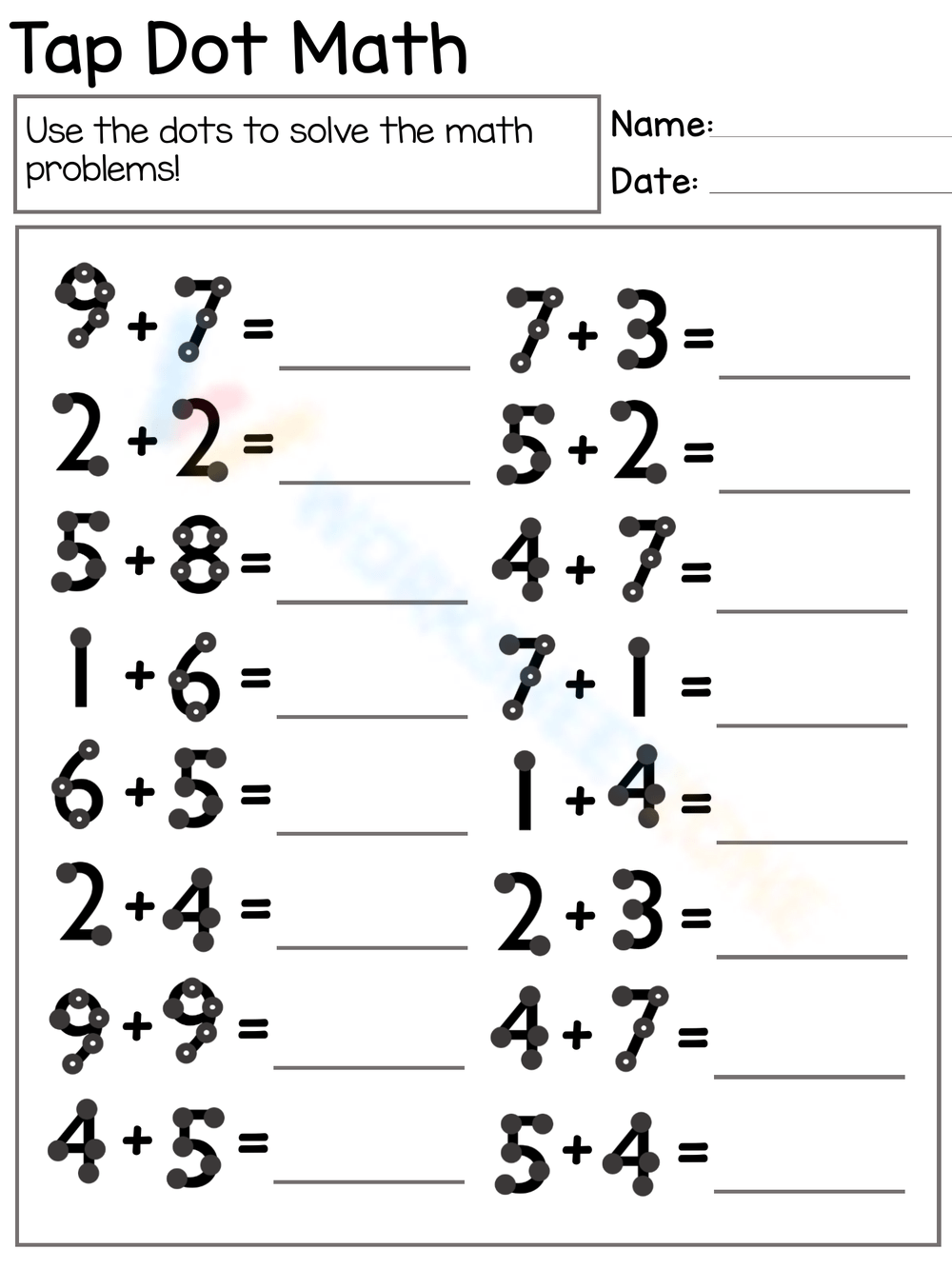 Fun Creative Touch Math Worksheets Worksheets Library