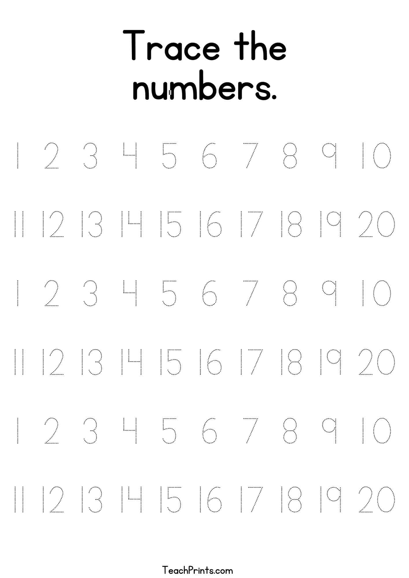 FREE Printable Number 20 Worksheets For Kids