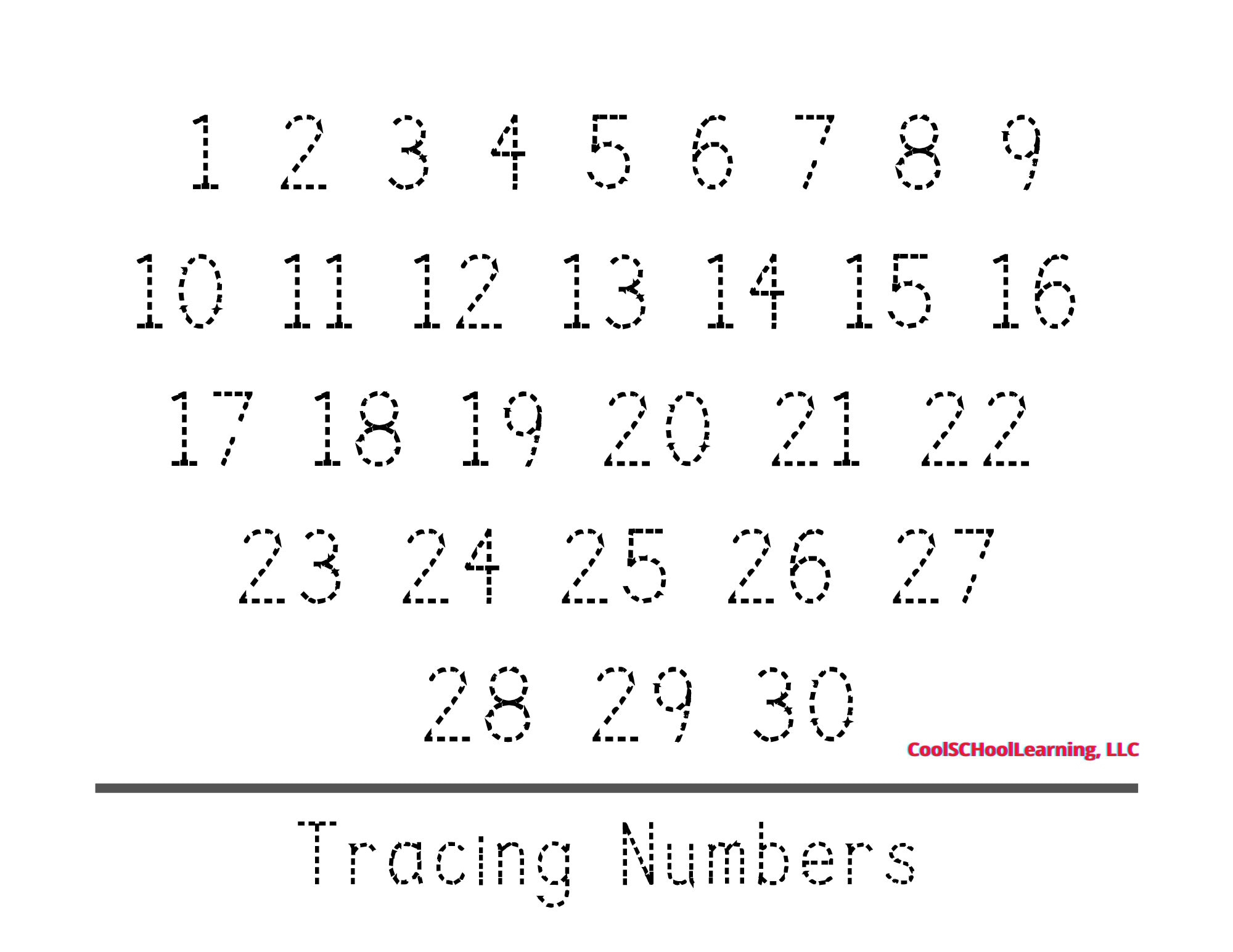 Trace Numbers 1 100 Chart Printable Math Worksheet PDF Etsy