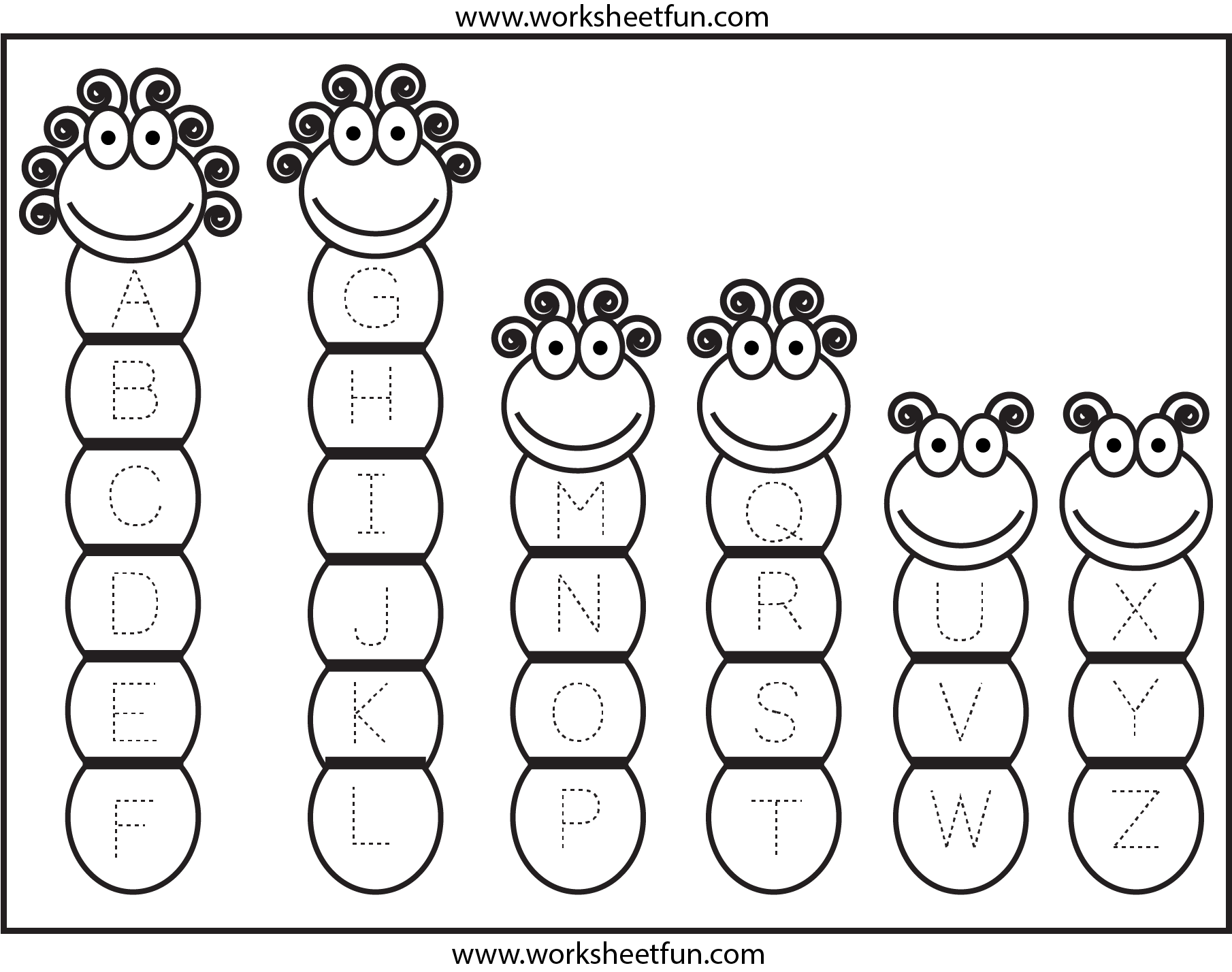Tracing Uppercase Letters Capital Letters FREE Printable Worksheets Worksheetfun