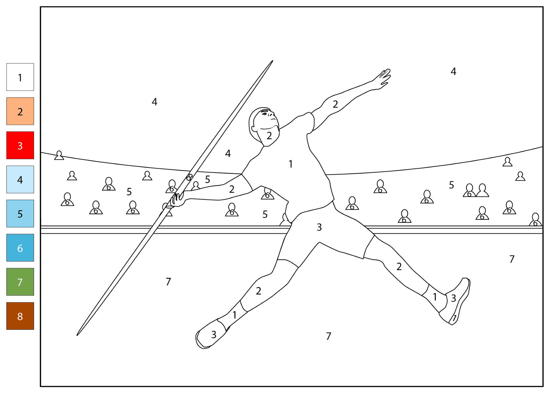 Track And Field Color By Number Coloring Page Free Printable Track And Field Color By Number Coloring Page Free Printable