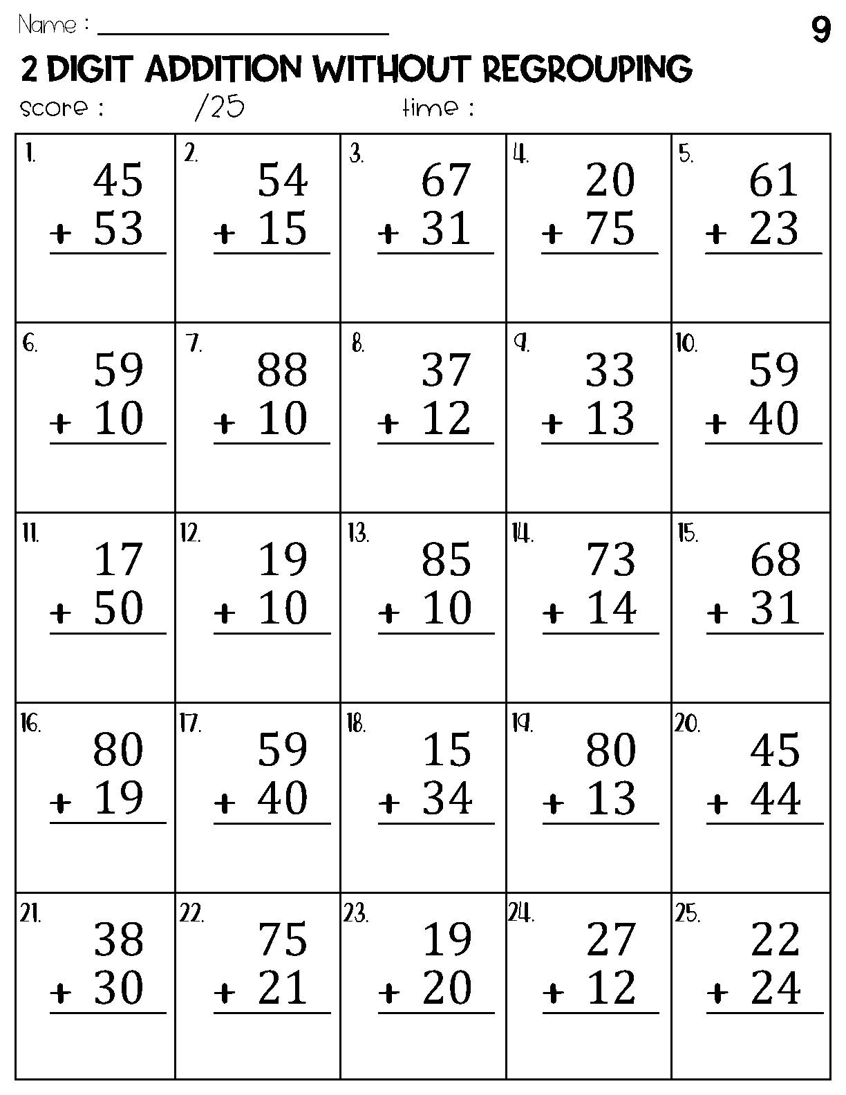 Two Digit Addition Without Regrouping Worksheets Etsy Two Digit Addition Without Regrouping Worksheets Etsy