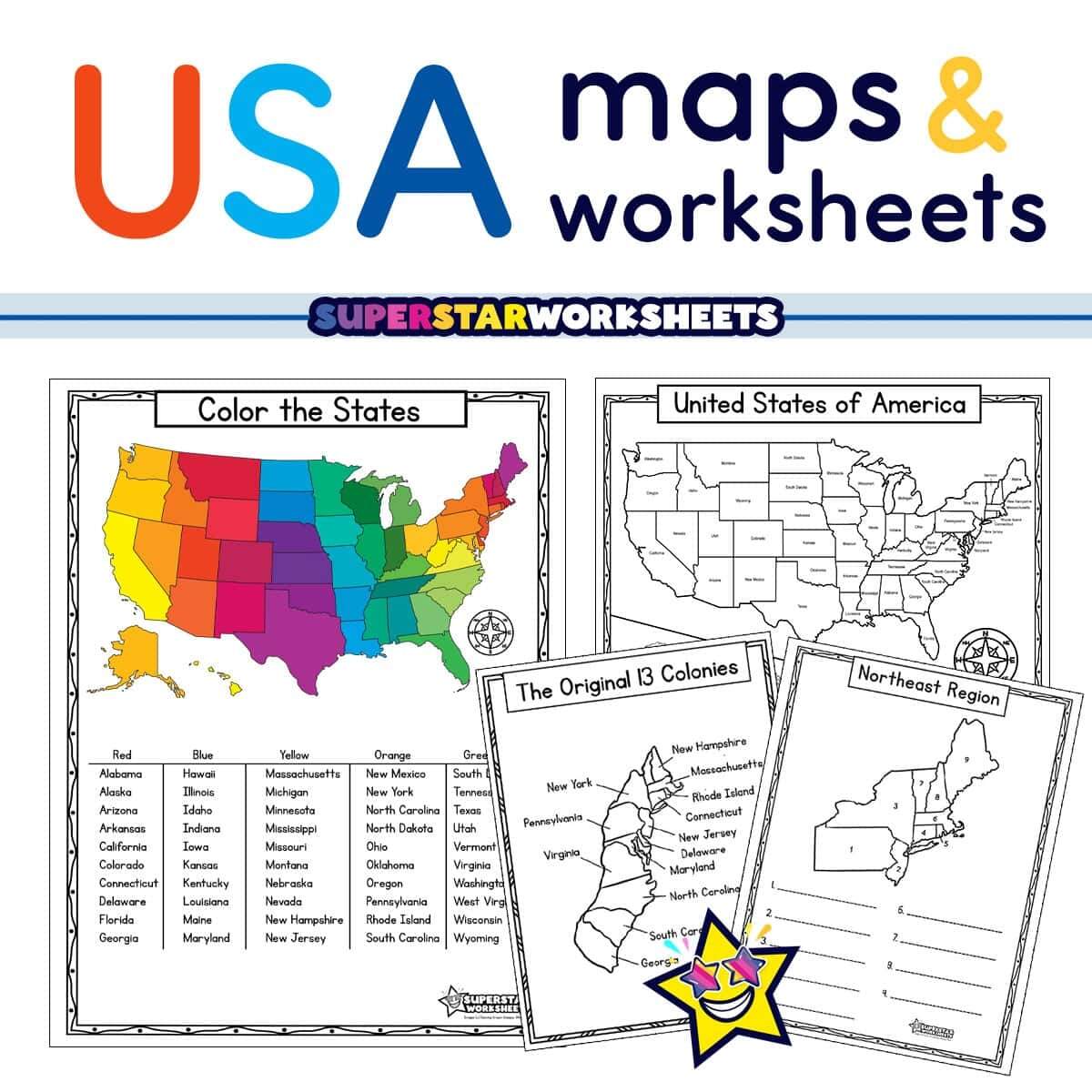 USA Map Worksheets Free Printables Superstar Worksheets USA Map Worksheets Free Printables Superstar Worksheets