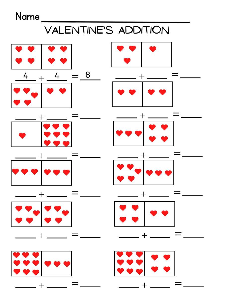 Valentine S Day Addition Math Worksheets Multiple Etsy Free Valentines Day Color By Number Printables PDF