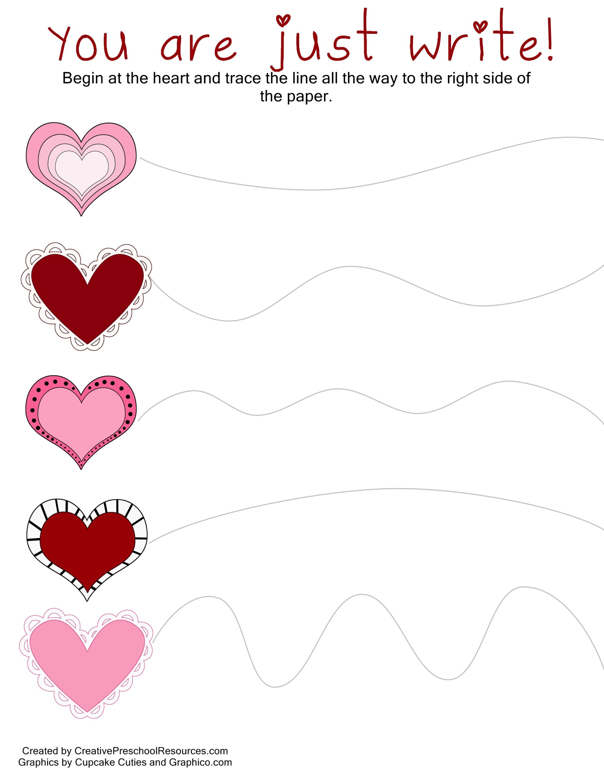 Free Preschool Worksheet Printable Cut And Paste Valentine S Day
