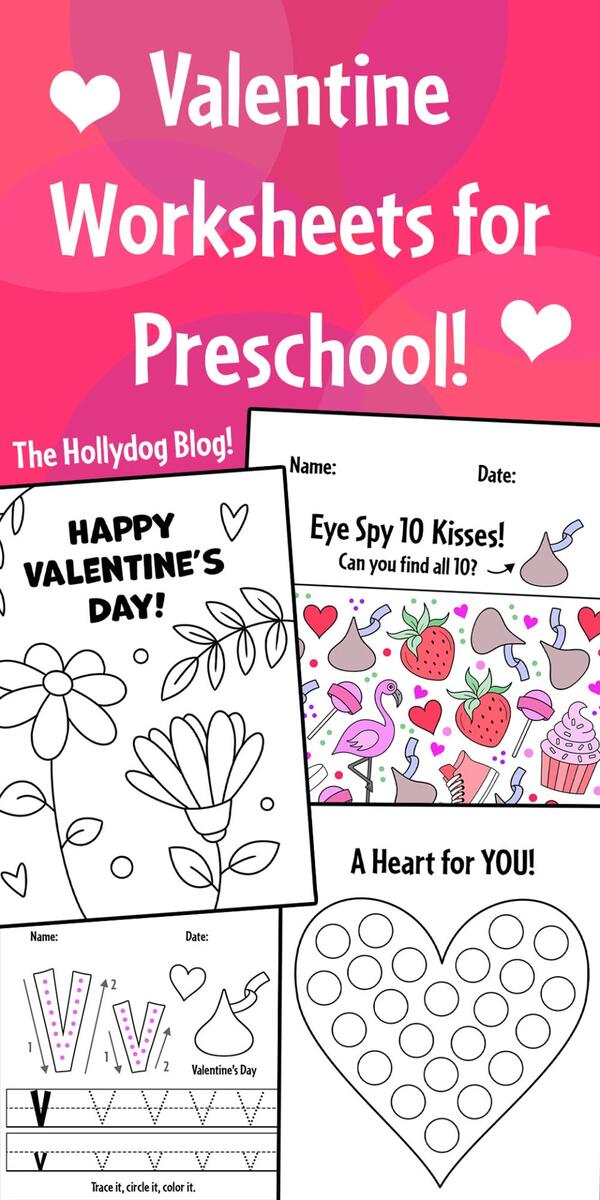 Valentine Worksheets For Preschool The Hollydog Blog