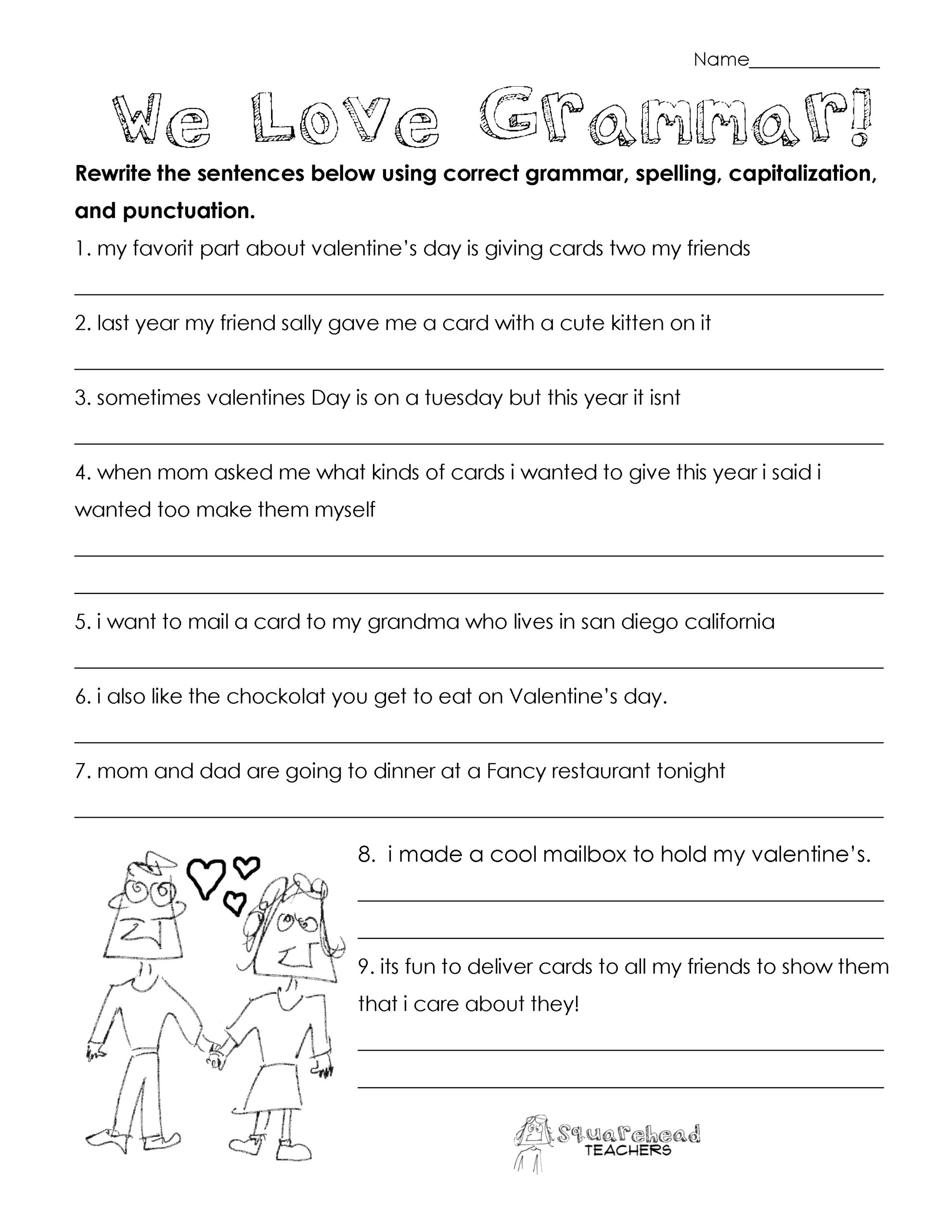 Valentines Day Grammar Free Worksheet For 3rd Grade And Up Worksheets Library Valentines Day Grammar Free Worksheet For 3rd Grade And Up Worksheets Library