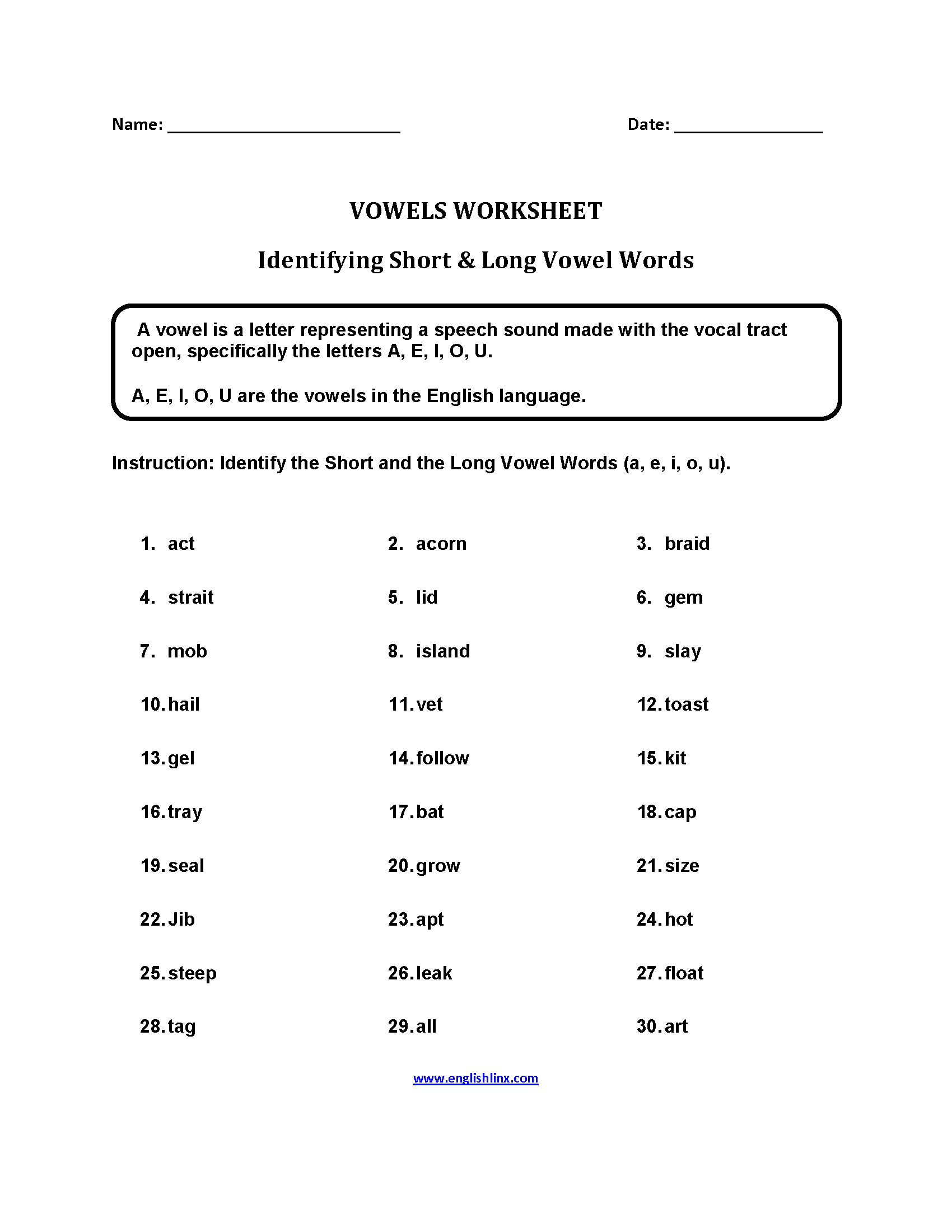 Vowels Worksheets Printable Long And Short Vowel Phonics Practice Vowels Worksheets Printable Long And Short Vowel Phonics Practice