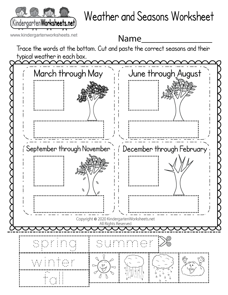 Weather And Seasons Worksheet Free Printable Digital PDF