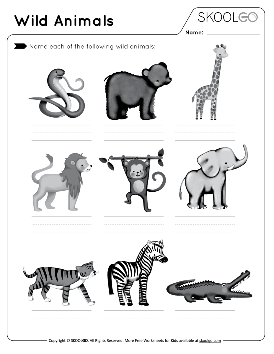 Printable Kindergarten Circle The Wild Animals Worksheet Made By Teachers