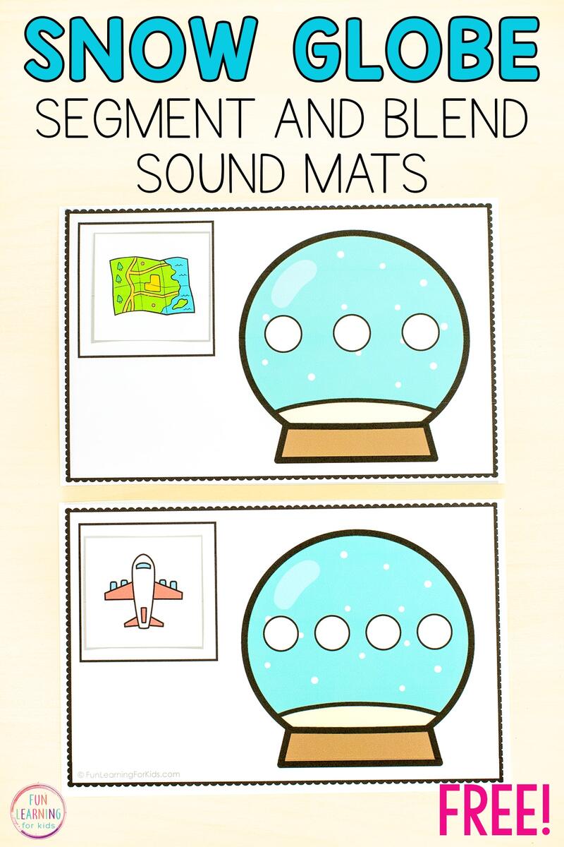 Winter Snow Globe Phoneme Segmentation Cards Winter Snow Globe Phoneme Segmentation Cards