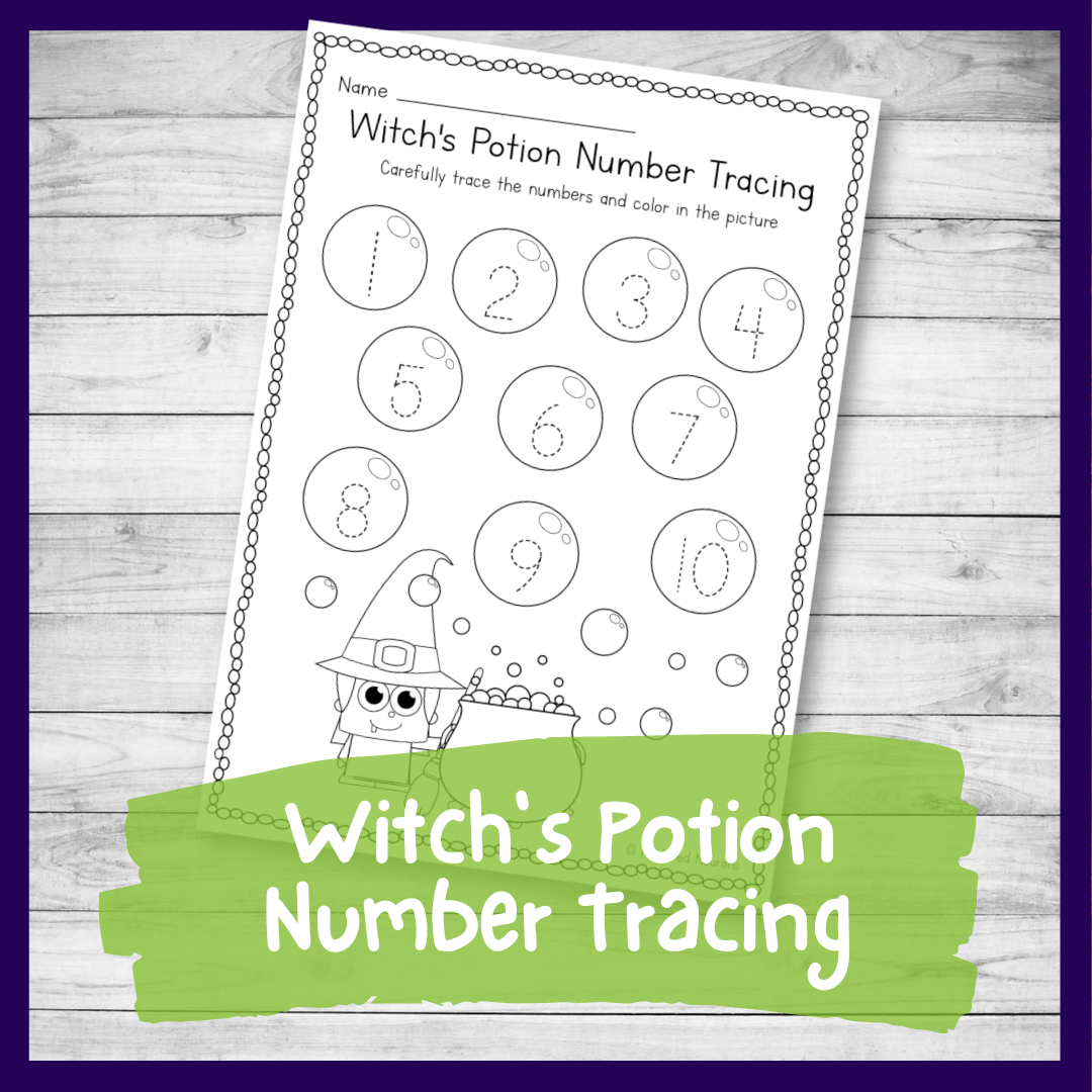 Witch Number Tracing Worksheet 1 10 Halloween Kindergarten Printable Nurtured Neurons Witch Number Tracing Worksheet 1 10 Halloween Kindergarten Printable Nurtured Neurons