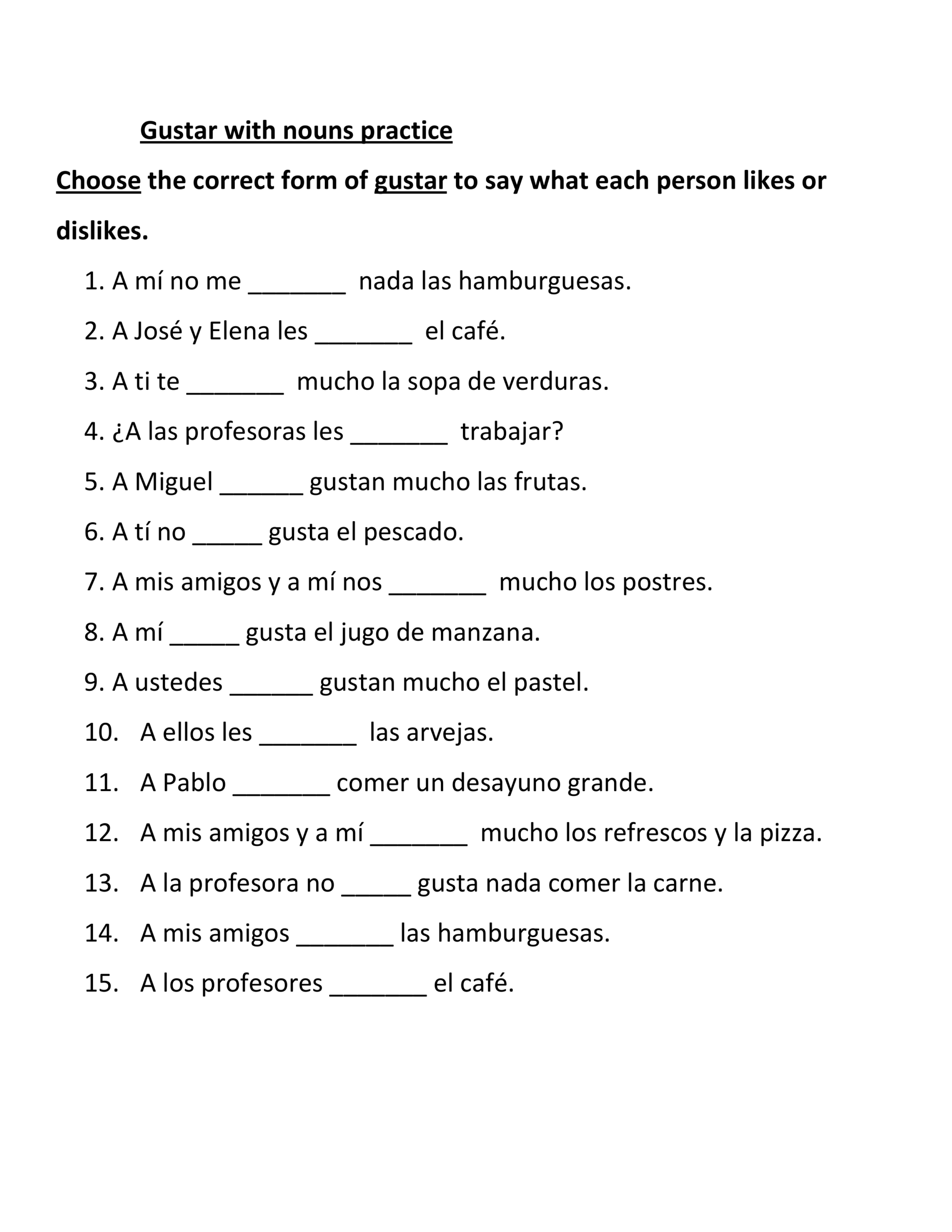 WORKSHEET 2 GUSTAR And SIMILAR VERBS PDF Spanish Activities Worksheets Library Gustar And Similar Verbs Worksheet Gustar Doler Importar Worksheets Library