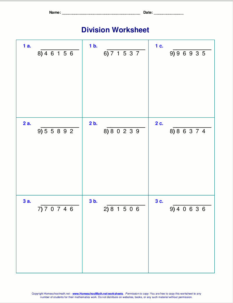 Division Worksheets Problems Free Printable Math Drills Free Printables Lettering SVG Files Tools Apps