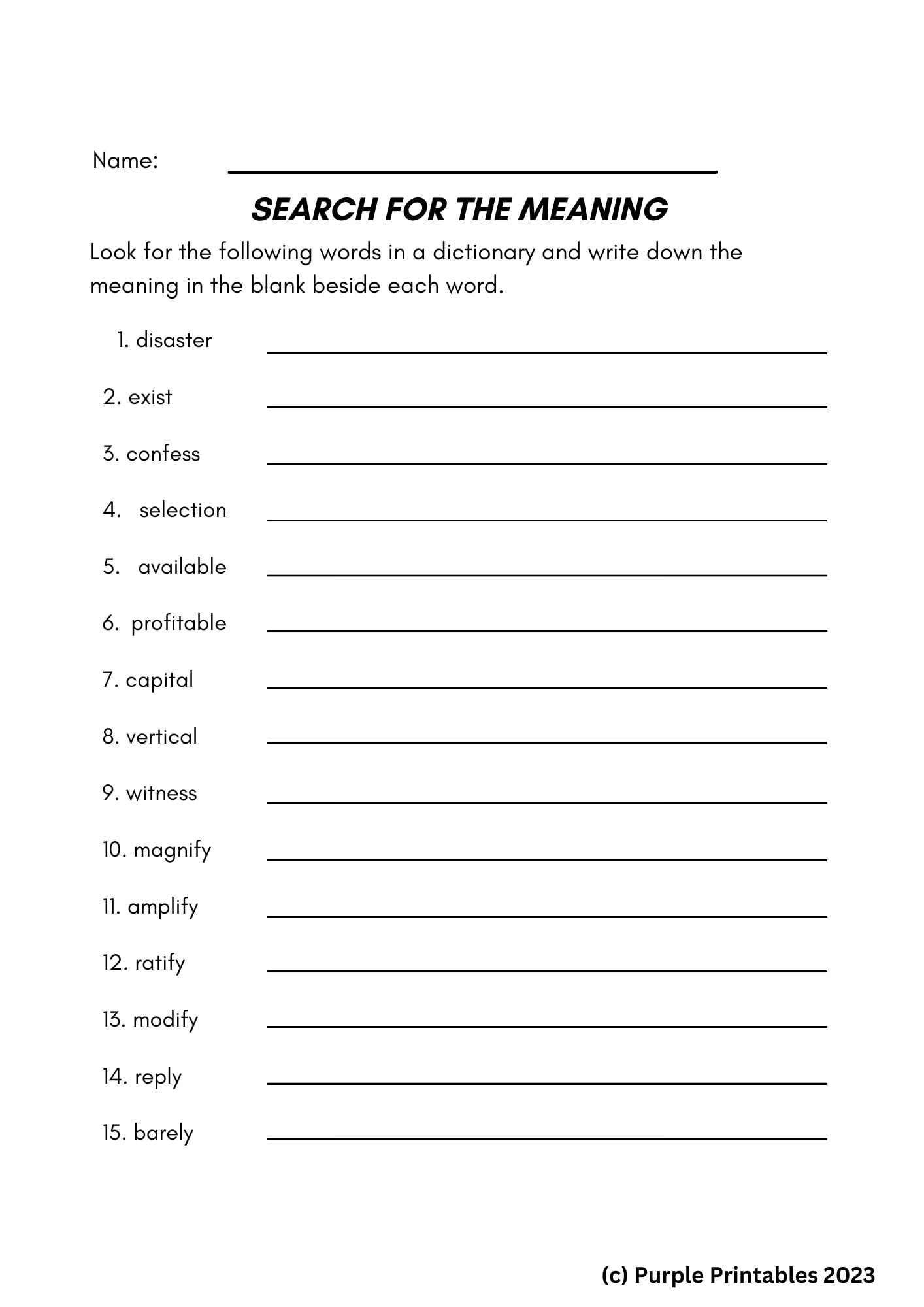 Year 5 Vocabulary Worksheets For 9 10 Year Olds PDF Pattern Etsy Year 5 Vocabulary Worksheets For 9 10 Year Olds PDF Pattern Etsy