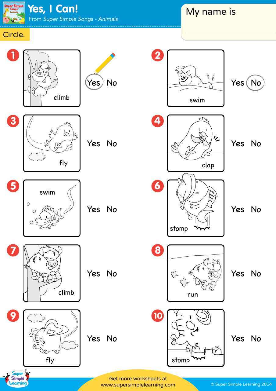 Yes I Can Worksheet Yes Or No Super Simple Yes I Can Worksheet Yes Or No Super Simple