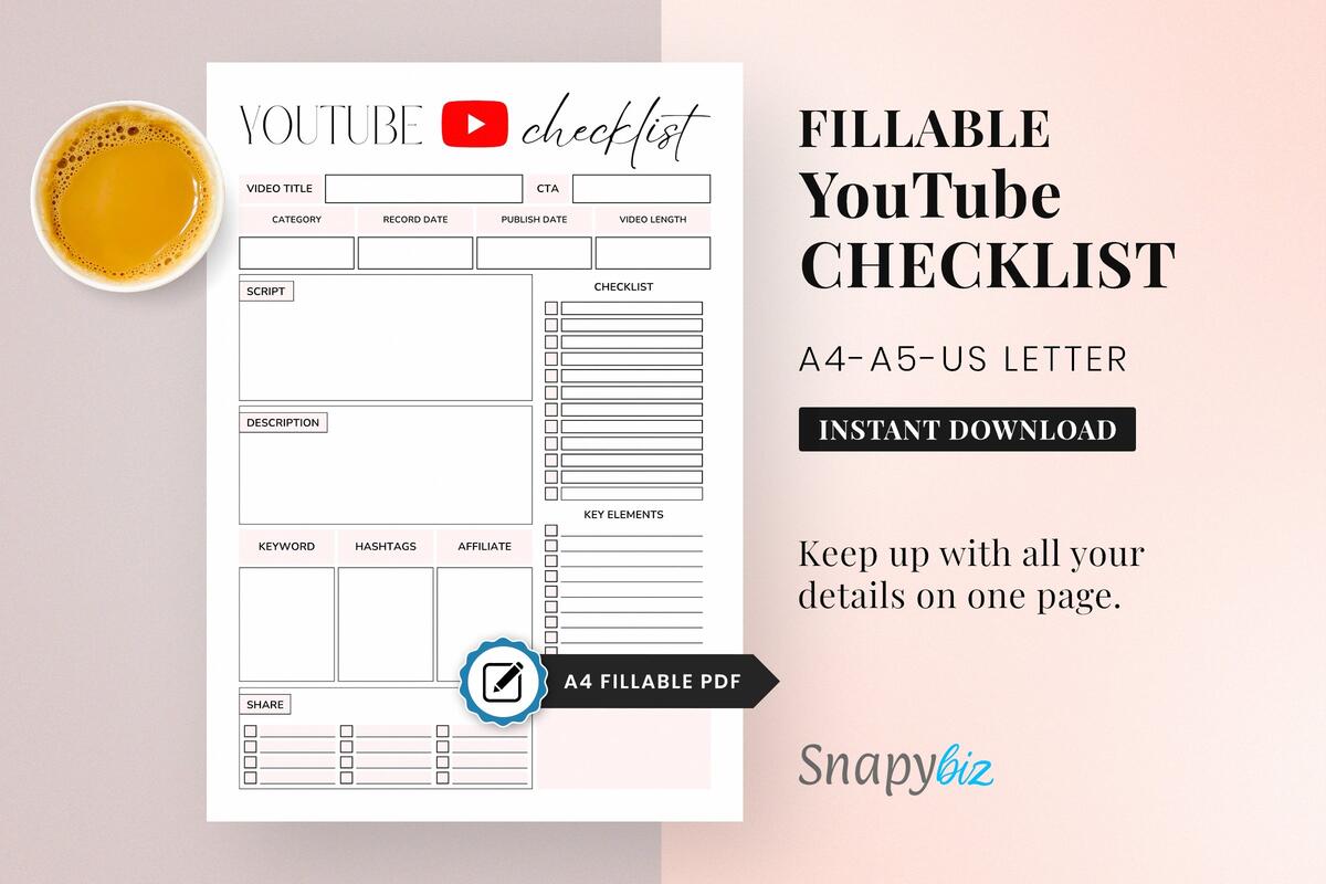 YouTube Checklist Video Checklist Checklist Printable Pdf YouTube Checklist Video Checklist Checklist Printable Pdf